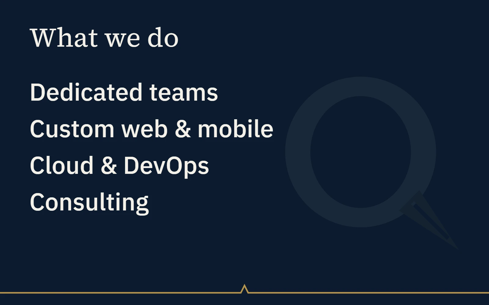 Our services and specialties, with real Neu.POS and CLIO demo dashboards.